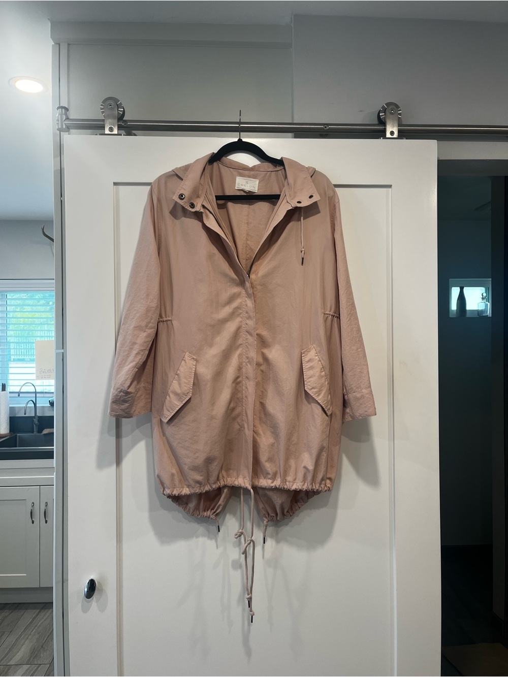 Nordstrom Caslon Light Pink Women's Hooded Drawstring Light Jacket